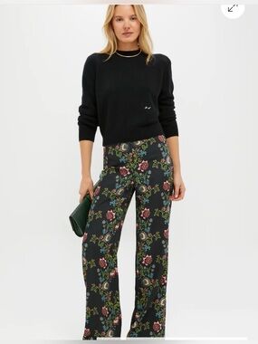 NWT Tuckernuck Midnight Moonflower Drapey Twill Erin Pants Sz 2.